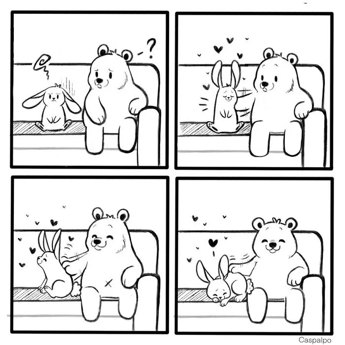 Artist Creates Sweet Comics About A Bunny And A Bear In A Relationship (82 Pics)
