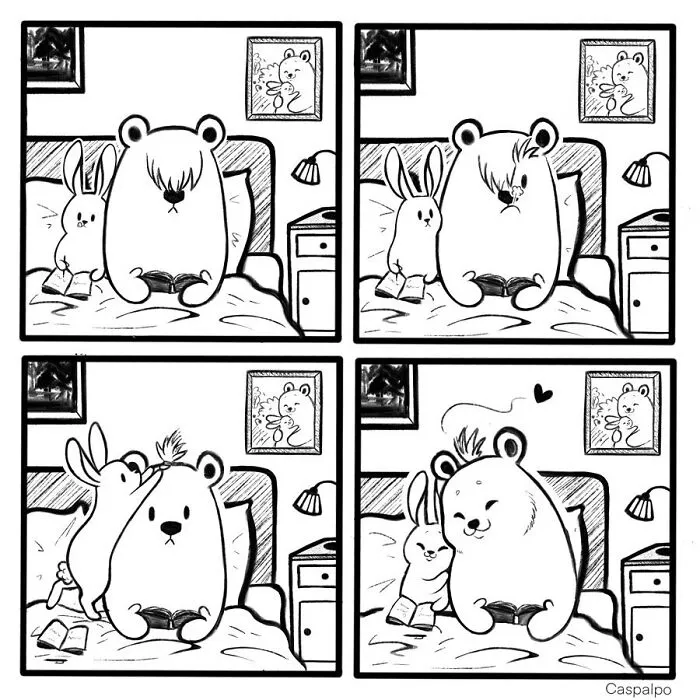Artist Creates Sweet Comics About A Bunny And A Bear In A Relationship (82 Pics)