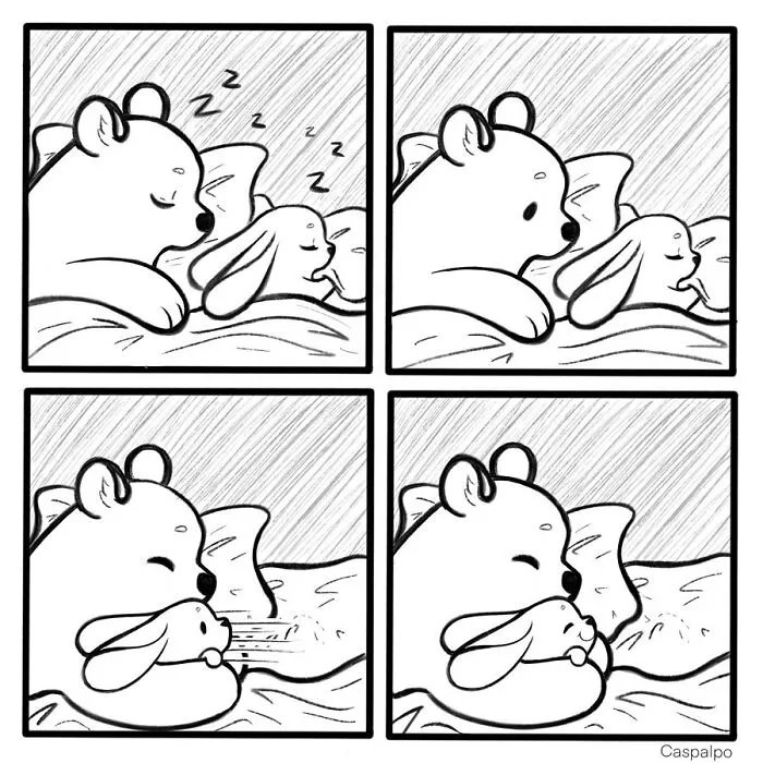 Artist Creates Sweet Comics About A Bunny And A Bear In A Relationship (82 Pics)