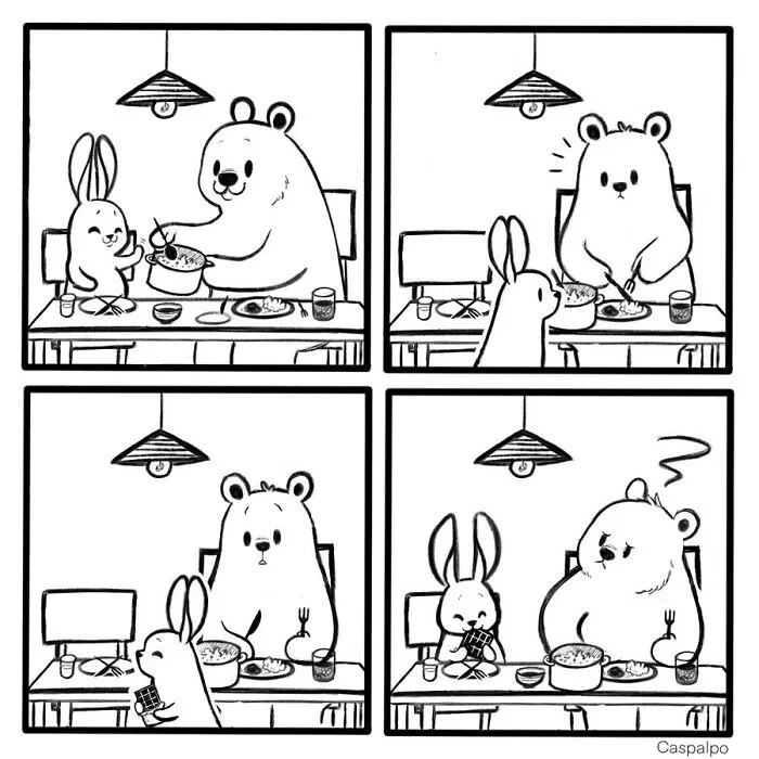Artist Creates Sweet Comics About A Bunny And A Bear In A Relationship (82 Pics)