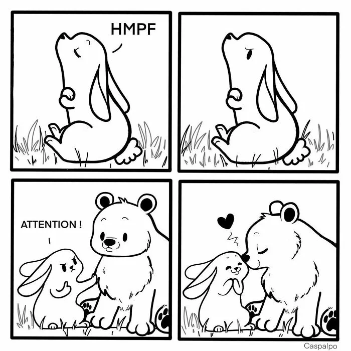 Artist Creates Sweet Comics About A Bunny And A Bear In A Relationship (82 Pics)