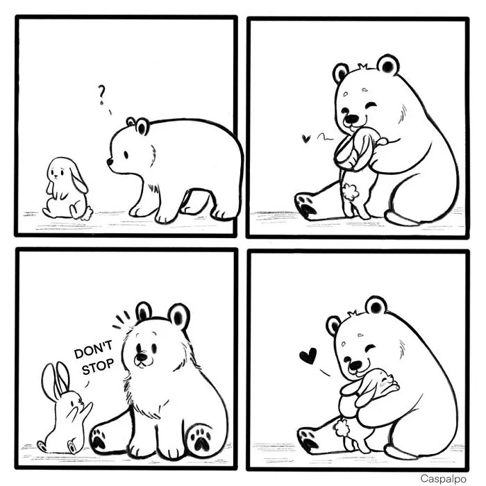 Artist Creates Sweet Comics About A Bunny And A Bear In A Relationship (82 Pics)