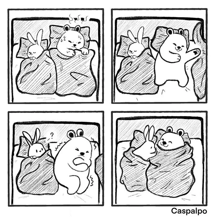 Artist Creates Sweet Comics About A Bunny And A Bear In A Relationship (82 Pics)