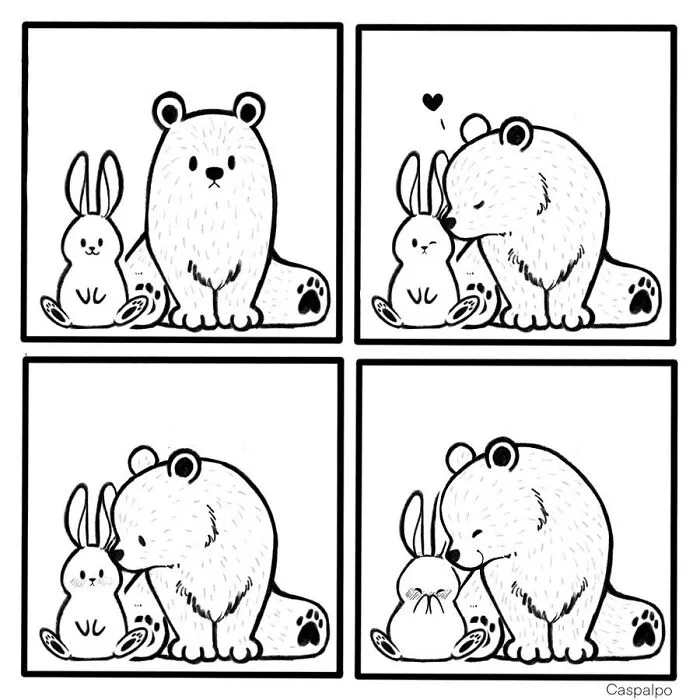 Artist Creates Sweet Comics About A Bunny And A Bear In A Relationship (82 Pics)