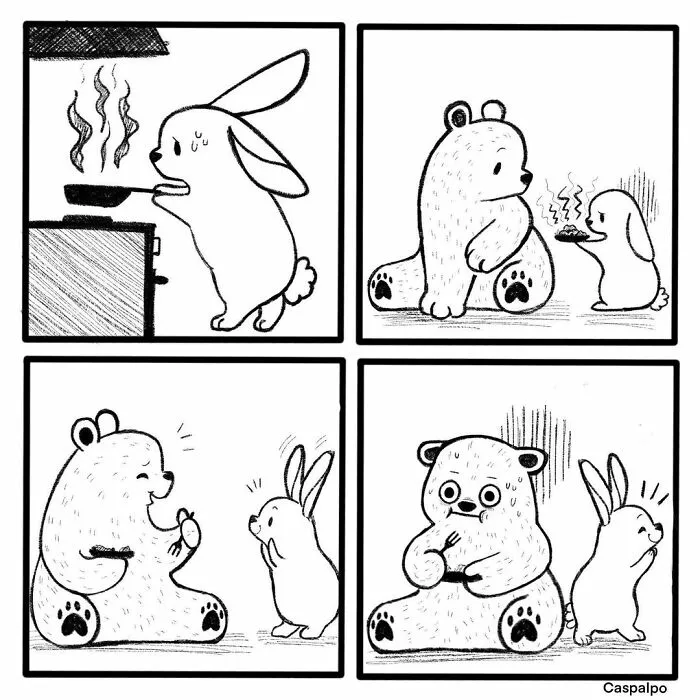 Artist Creates Sweet Comics About A Bunny And A Bear In A Relationship (82 Pics)