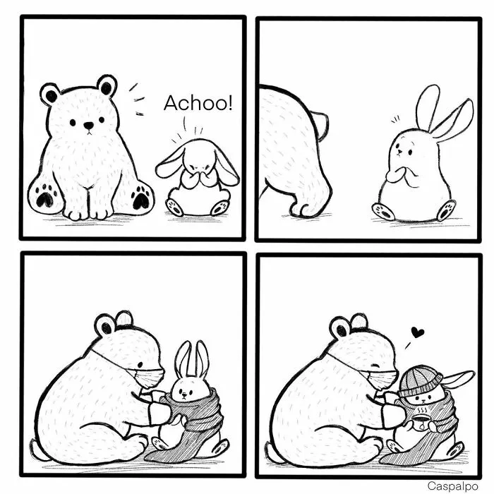 Artist Creates Sweet Comics About A Bunny And A Bear In A Relationship (82 Pics)