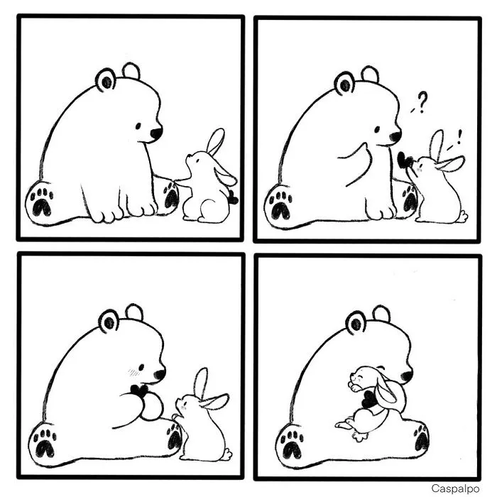 Artist Creates Sweet Comics About A Bunny And A Bear In A Relationship (82 Pics)