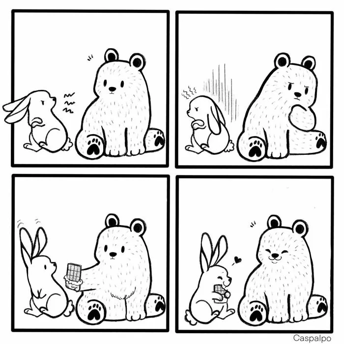 Artist Creates Sweet Comics About A Bunny And A Bear In A Relationship (82 Pics)