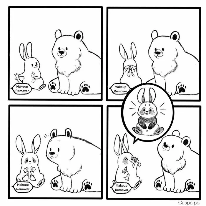 Artist Creates Sweet Comics About A Bunny And A Bear In A Relationship (82 Pics)