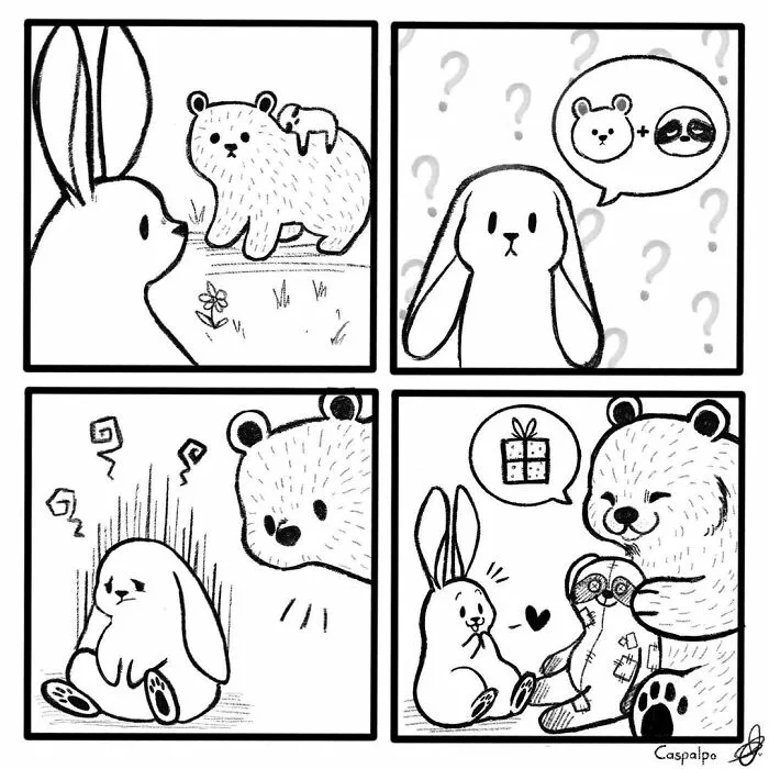 Artist Creates Sweet Comics About A Bunny And A Bear In A Relationship (82 Pics)