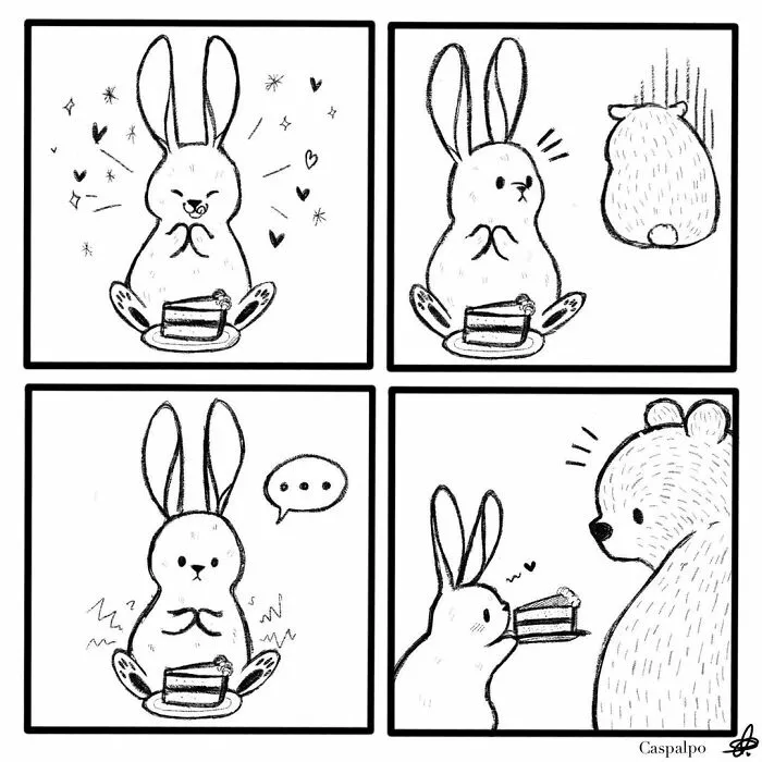 Artist Creates Sweet Comics About A Bunny And A Bear In A Relationship (82 Pics)