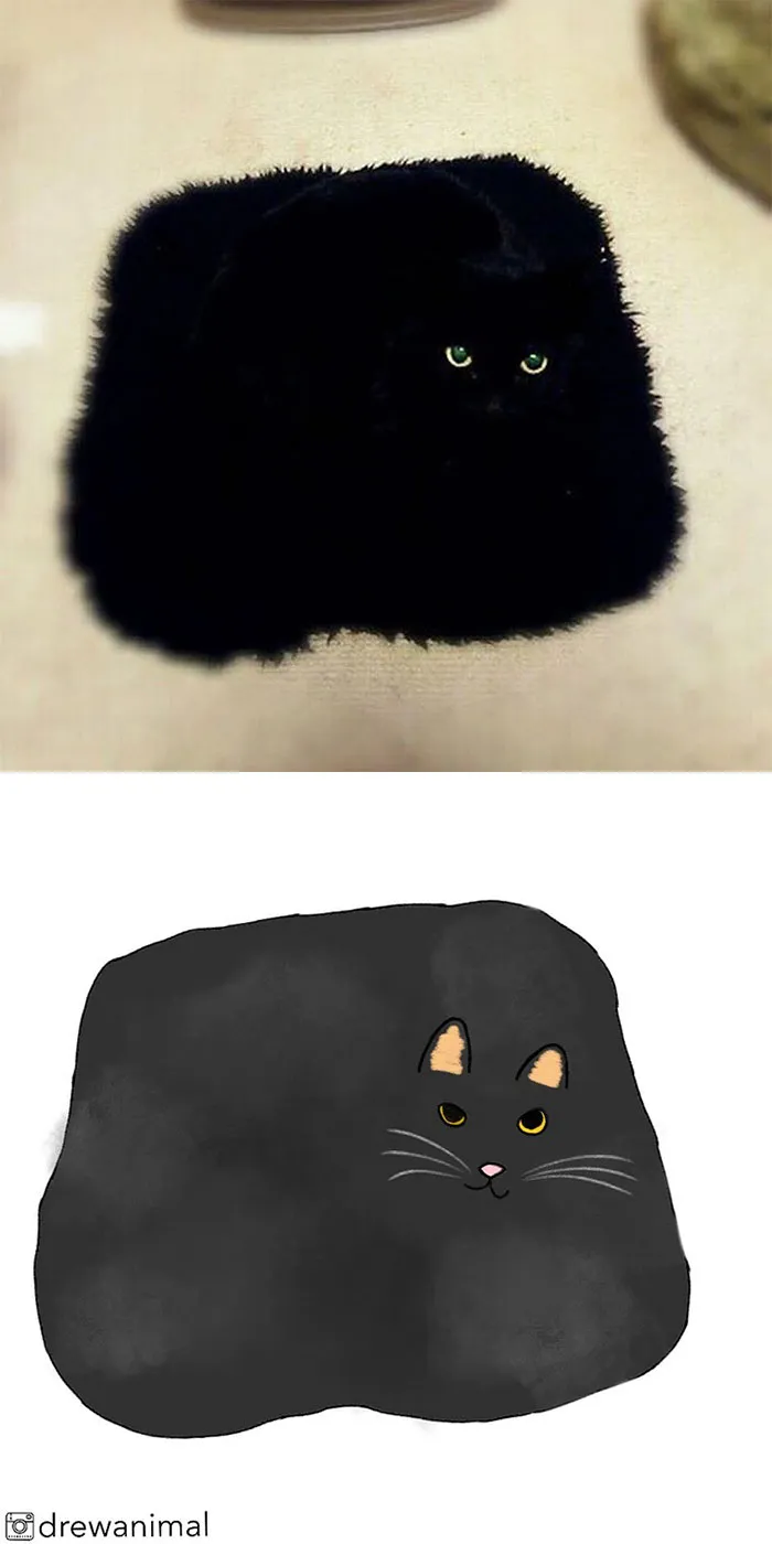 Artist Transforms Funny Cat Pics Into Illustrations And Here Are 70 Of The Best Ones