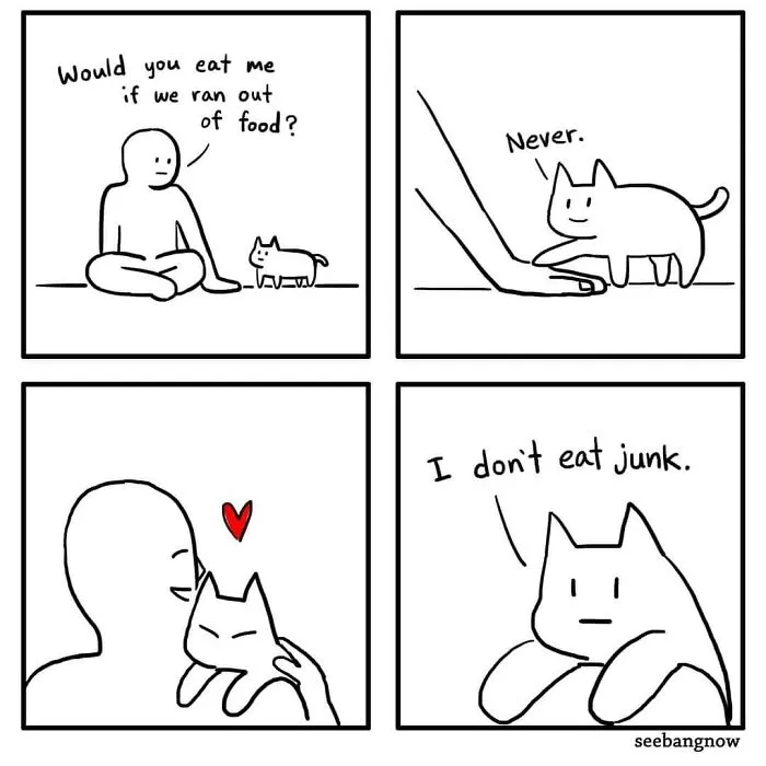 30 Comics That Show What Living With A Cat Is Really Like, By Xibang