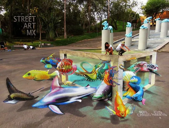 54 3D Optical Illusions By This Talented Mexican Street Artist