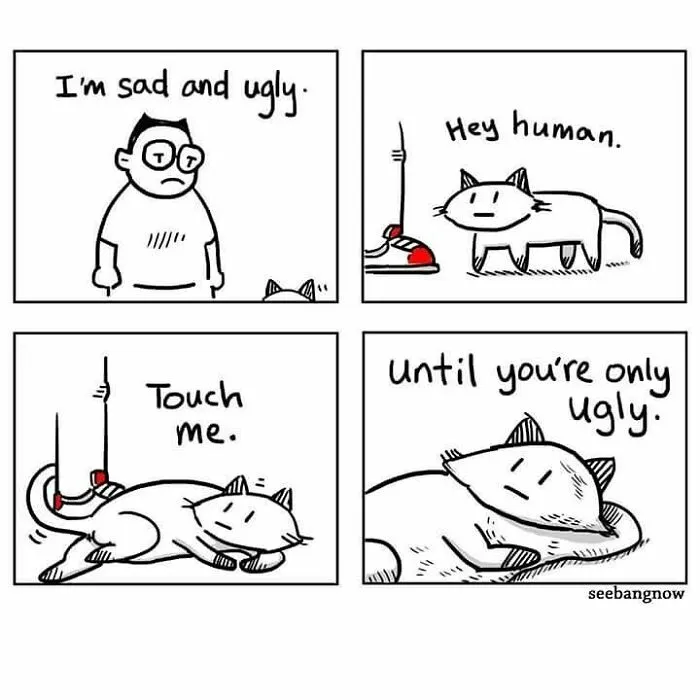 30 Comics That Show What Living With A Cat Is Really Like, By Xibang