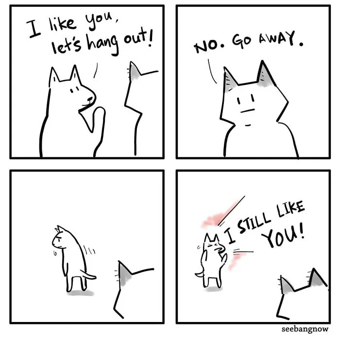 30 Comics That Show What Living With A Cat Is Really Like, By Xibang