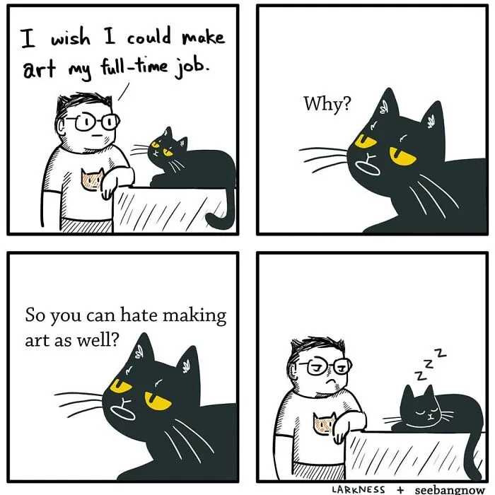 30 Comics That Show What Living With A Cat Is Really Like, By Xibang