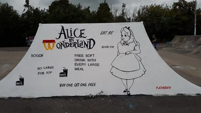 Alice In Wonderland Painted In Glastonbury