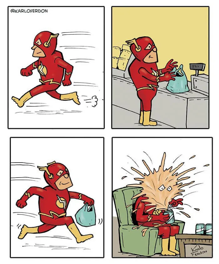 Artist Shows The Not-So-Glamorous Daily Life Of Superheroes (50 Comics)