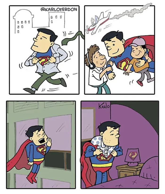 Artist Shows The Not-So-Glamorous Daily Life Of Superheroes (50 Comics)