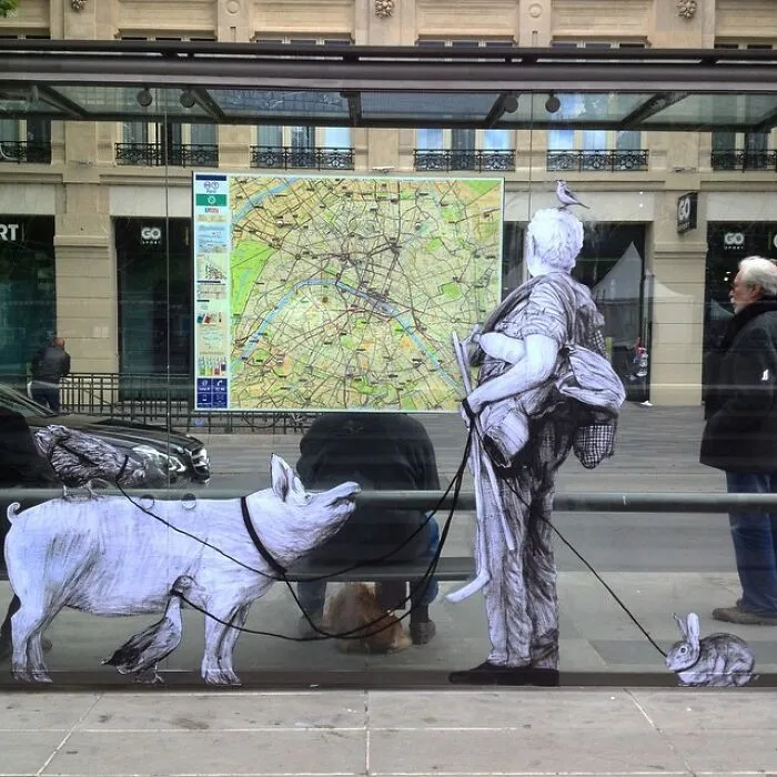 110 Street Art Pieces That This Artist Incorporated Into The Streets Of Paris