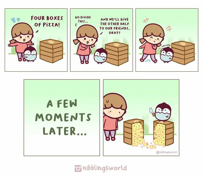 Four Boxes Of Pizza