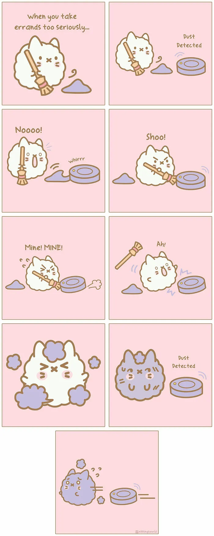 As You Guys Know, Popcorn Cat Is Very Neat And Sometimes He Can Get Intense About It — Especially When The Roomba Is Trying To Do His Job. So, When Popcorn Cat Was Trying To Protect His Territory, The Confrontation Escalated A Little Too Quickly