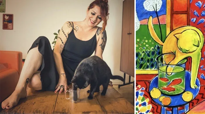 Jenny & Betty. Painting : 'Le Chat Aux Poissons Rouges' By Henri Matisse