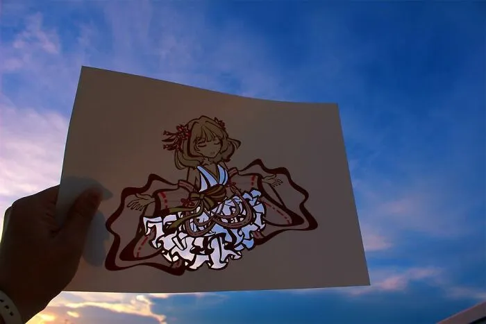 Japanese Artist Fills In Their Anime-Inspired Cutouts With Their Surroundings (100 Pics)