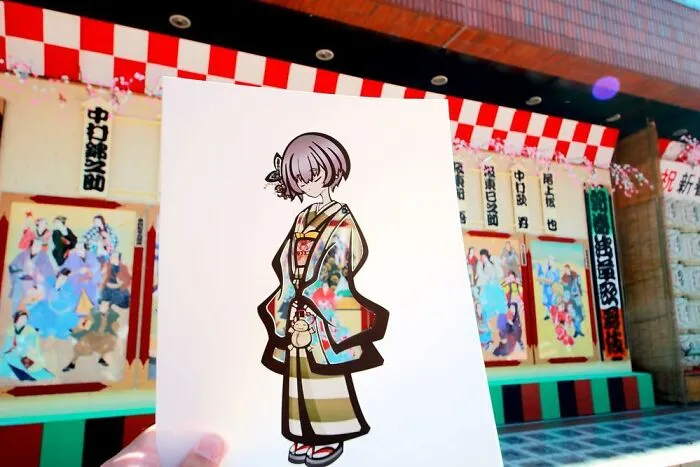 Japanese Artist Fills In Their Anime-Inspired Cutouts With Their Surroundings (100 Pics)