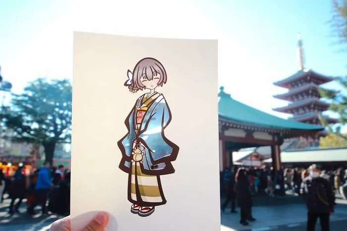 Japanese Artist Fills In Their Anime-Inspired Cutouts With Their Surroundings (100 Pics)