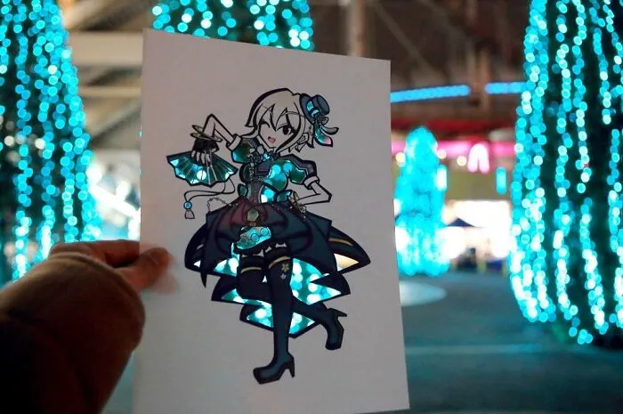 Japanese Artist Fills In Their Anime-Inspired Cutouts With Their Surroundings (100 Pics)