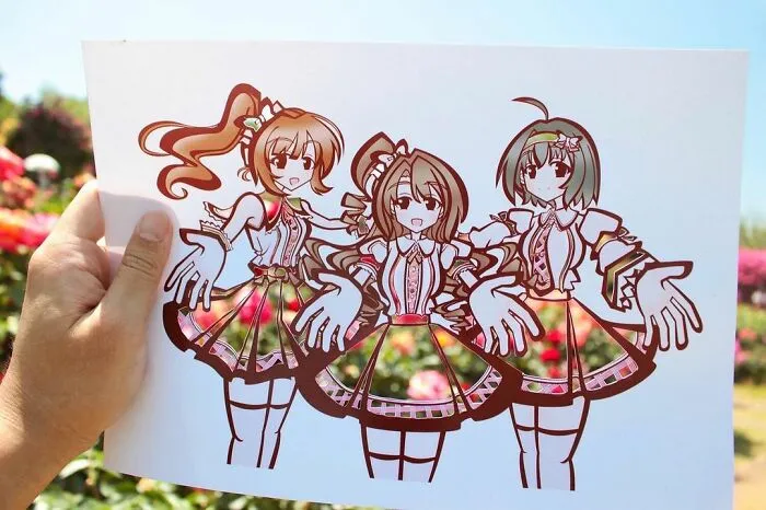 Japanese Artist Fills In Their Anime-Inspired Cutouts With Their Surroundings (100 Pics)