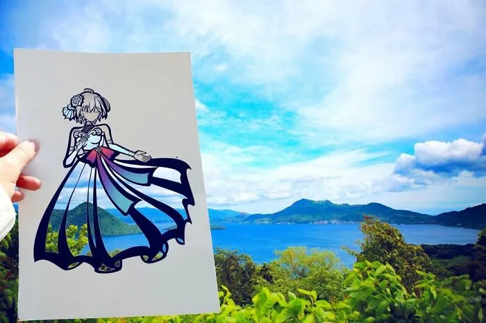 Japanese Artist Fills In Their Anime-Inspired Cutouts With Their Surroundings (100 Pics)