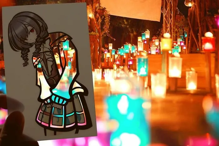 Japanese Artist Fills In Their Anime-Inspired Cutouts With Their Surroundings (100 Pics)