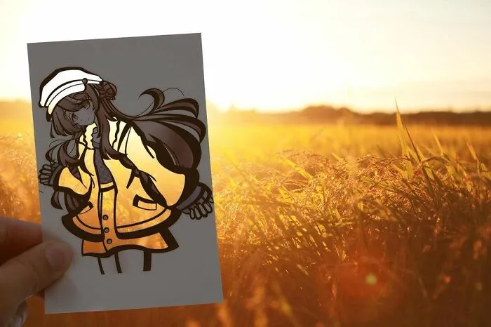 Japanese Artist Fills In Their Anime-Inspired Cutouts With Their Surroundings (100 Pics)