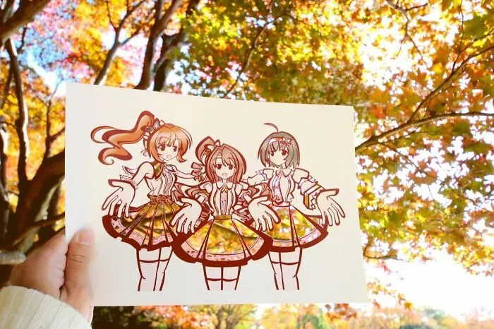 Japanese Artist Fills In Their Anime-Inspired Cutouts With Their Surroundings (100 Pics)
