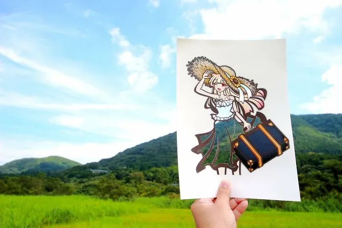Japanese Artist Fills In Their Anime-Inspired Cutouts With Their Surroundings (100 Pics)