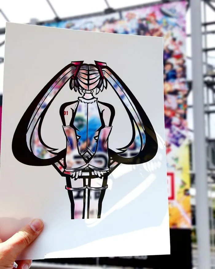 Japanese Artist Fills In Their Anime-Inspired Cutouts With Their Surroundings (100 Pics)