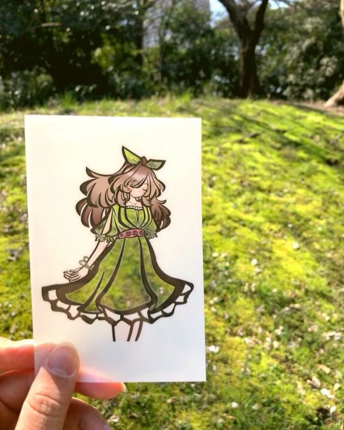 Japanese Artist Fills In Their Anime-Inspired Cutouts With Their Surroundings (100 Pics)