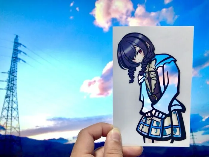 Japanese Artist Fills In Their Anime-Inspired Cutouts With Their Surroundings (100 Pics)