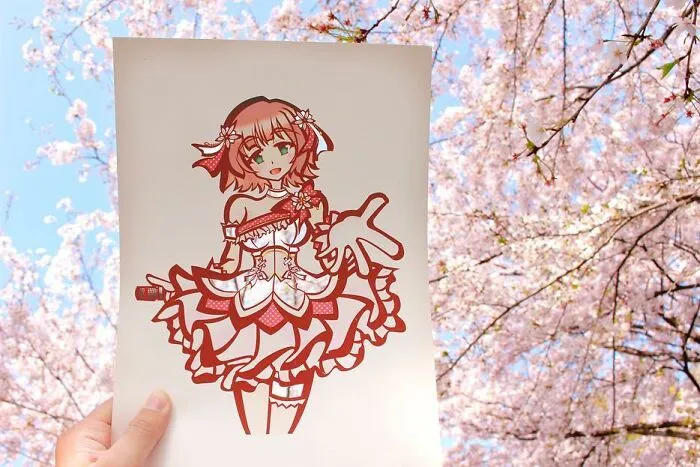 Japanese Artist Fills In Their Anime-Inspired Cutouts With Their Surroundings (100 Pics)