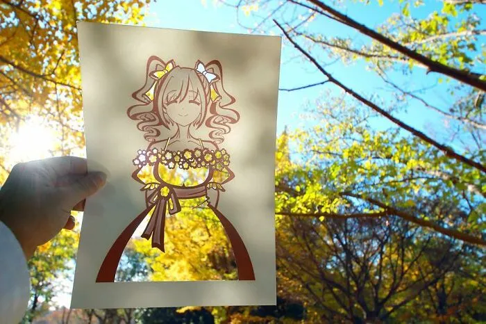 Japanese Artist Fills In Their Anime-Inspired Cutouts With Their Surroundings (100 Pics)