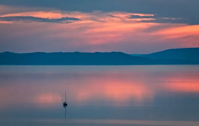 Only One Boat Was Out On The Water