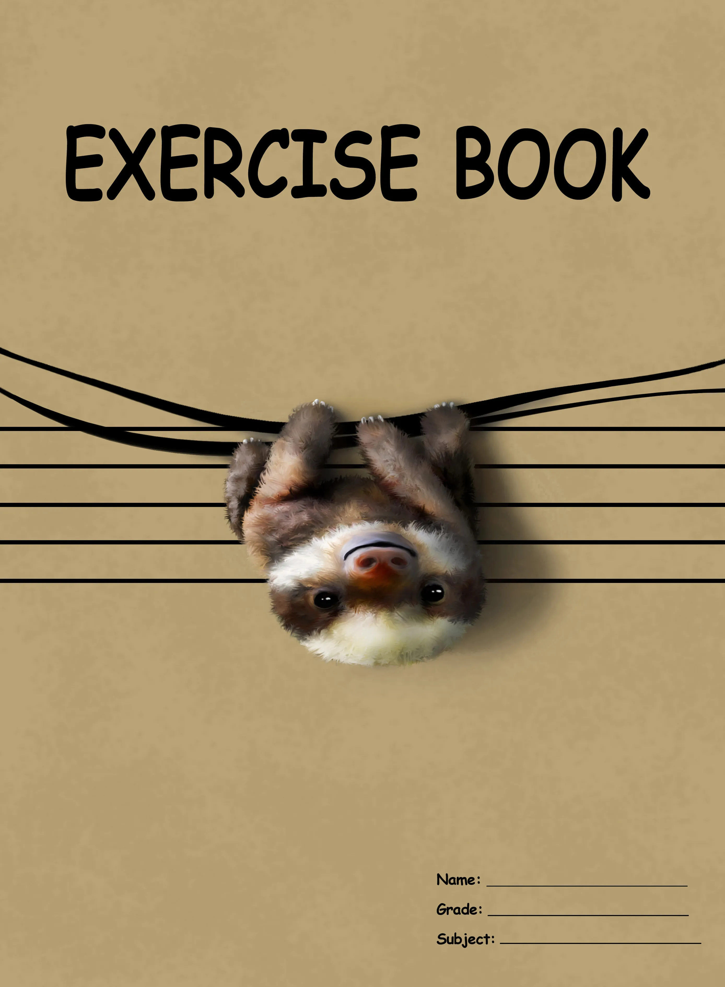Cute Animal Playful On Schoolwork Cover
