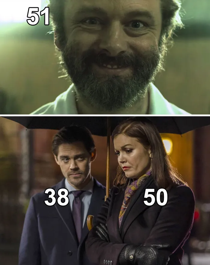 En Prodigal Son, Bellamy Young (50) y Michael Sheen (51) solo tienen 12 y 13 años más que Tom Payne (38), que hace de su hijo
