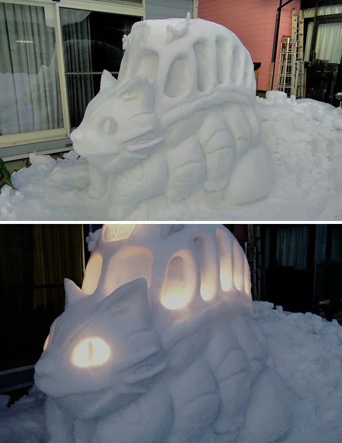 This Japanese Artist Makes Sculptures Out Of Snow, And Here Are 30 Of The Coolest Ones