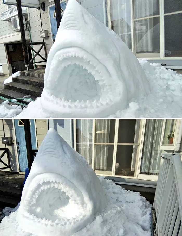 This Japanese Artist Makes Sculptures Out Of Snow, And Here Are 30 Of The Coolest Ones