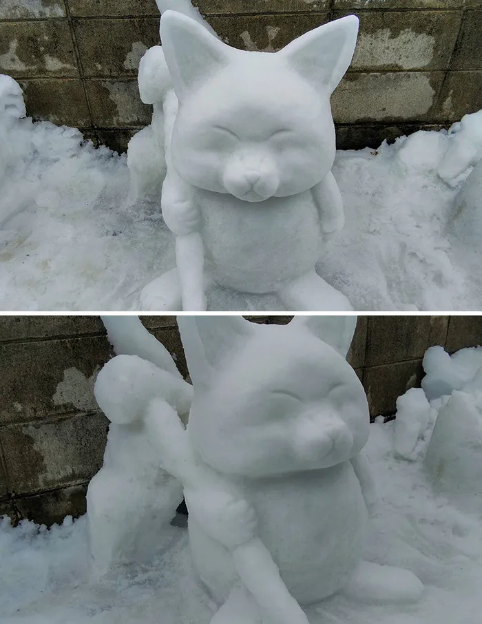 This Japanese Artist Makes Sculptures Out Of Snow, And Here Are 30 Of The Coolest Ones