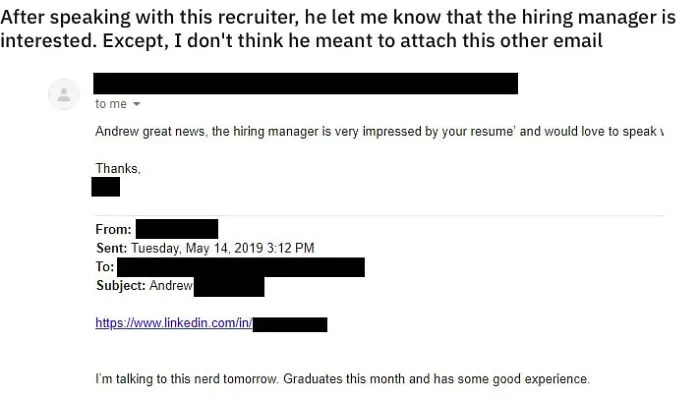 When Employer Was Not Supposed To Attach A Message